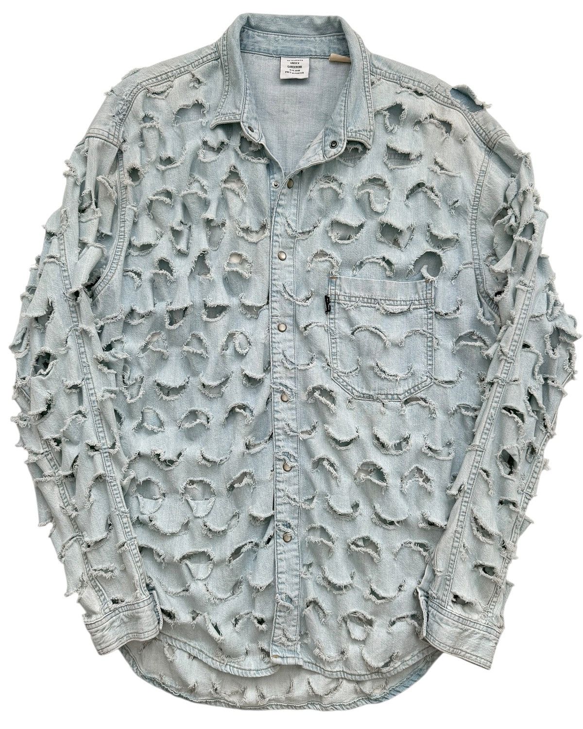 Vetements X Levi’s Shred Thrashed Cutout Denim Shirt Size US M / EU 48-50 / 2 - 1 Thumbnail