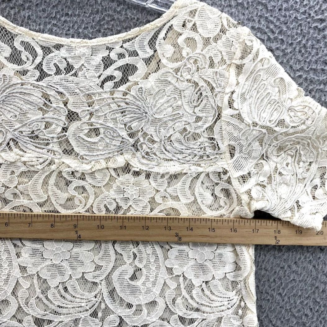 Free People Free People Dress Women's Medium Cream Mini Twee Boho Lace Cottage Core Coquette Womens Size M / US 6-8 / IT 42-44 - 7 Thumbnail