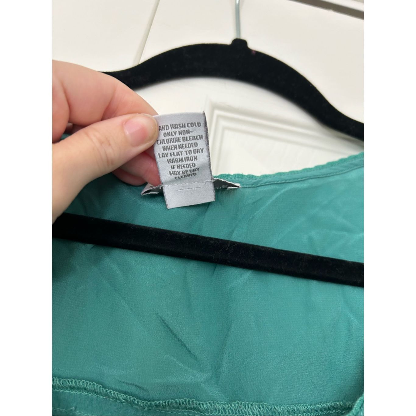 Loft Soft Surroundings Green Blue Teal Button Blouse, 100% Silk T Size S / US 4 / IT 40 - 5 Thumbnail