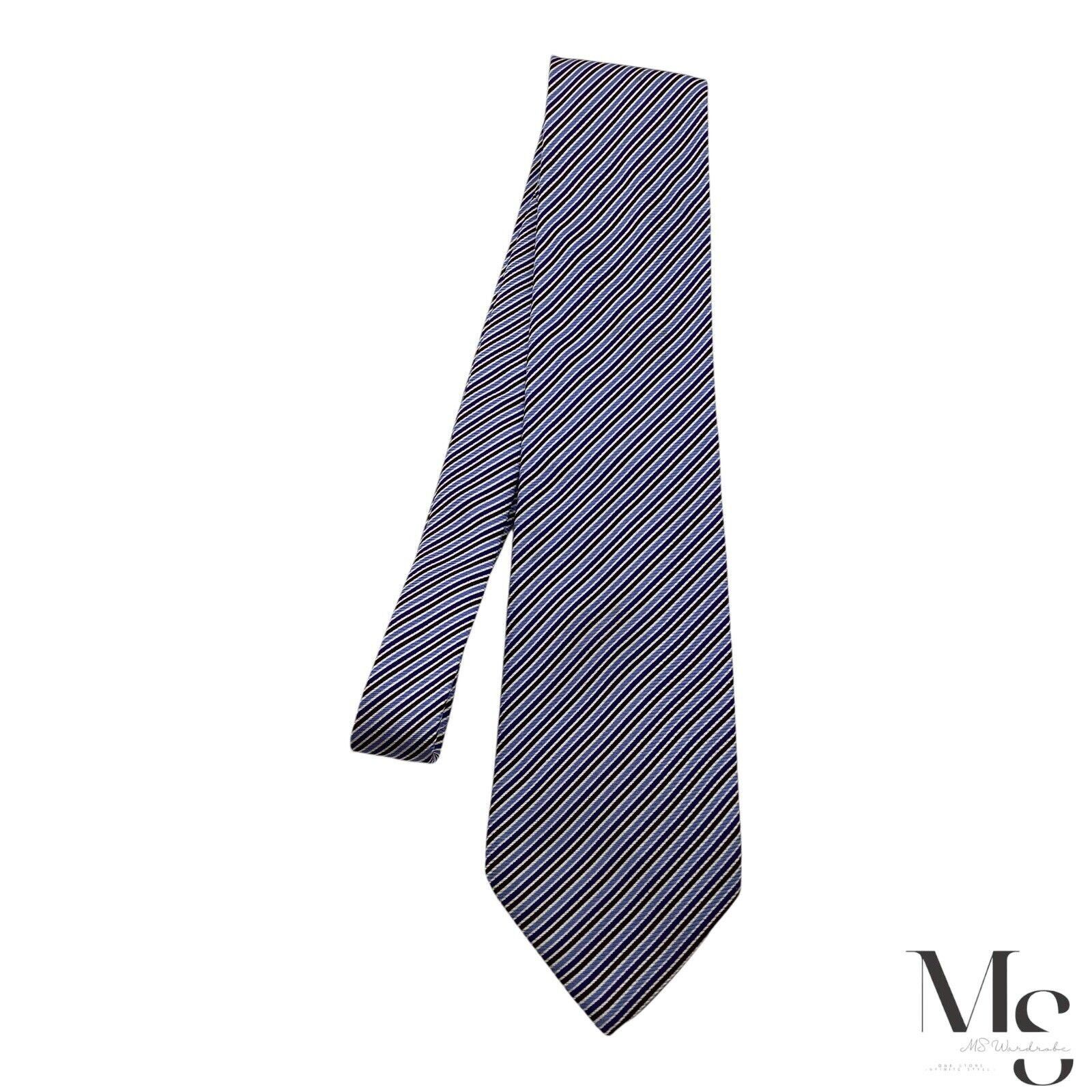 Burberry BURBERRY LONDON Blue Striped Luxury Silk Tie Made In Italy Size ONE SIZE - 7 Thumbnail