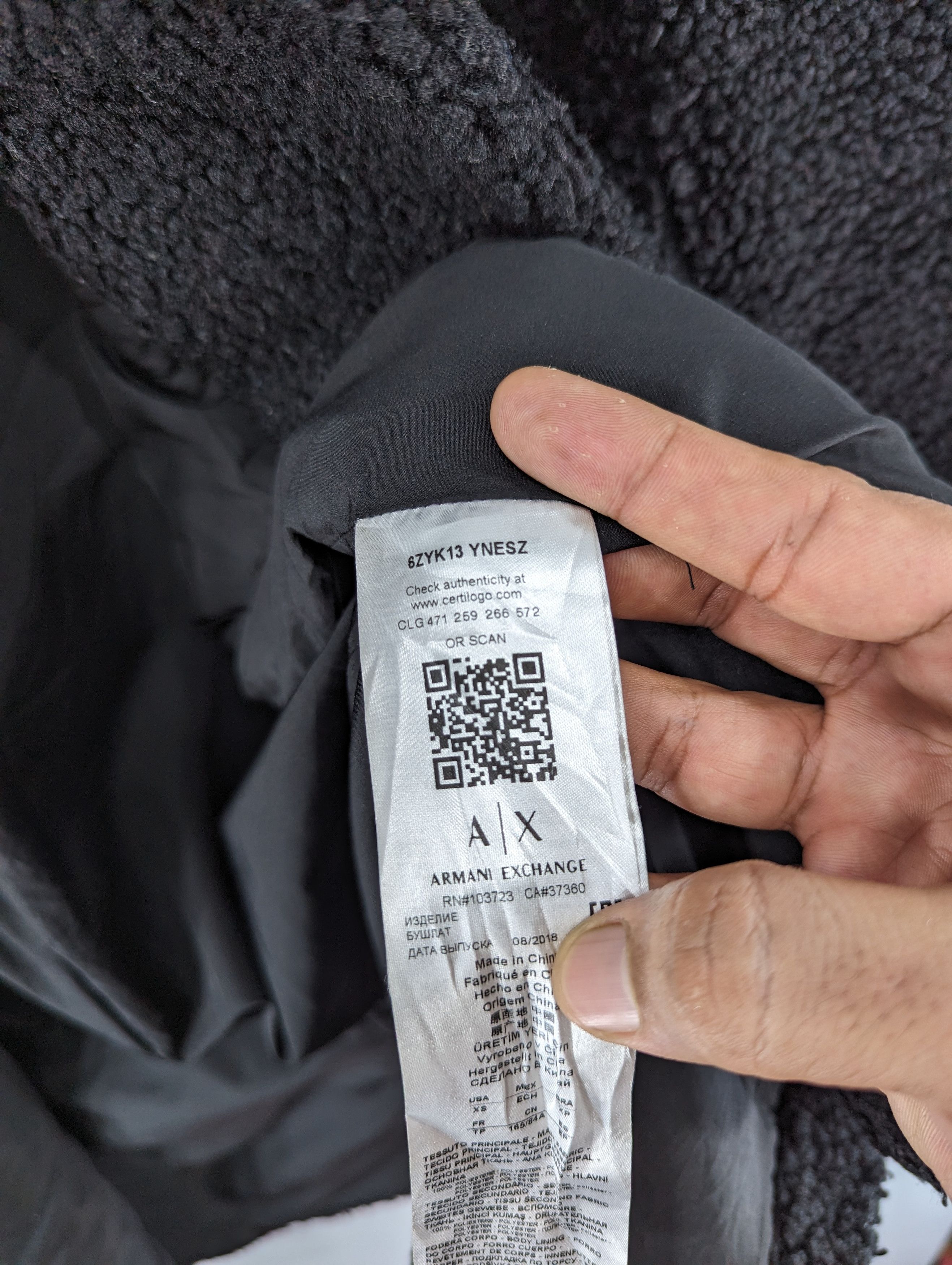 Armani Exchange Armani Exchange Teddy Black Coat Jacket Size XS / US 0-2 / IT 36-38 - 13 Thumbnail