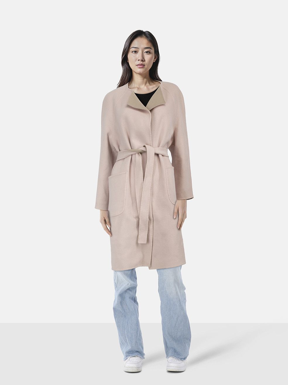Max Mara Pink & Beige Wool Belted Reversible Coat Size M / US 6-8 / IT 42-44 - 1 Thumbnail