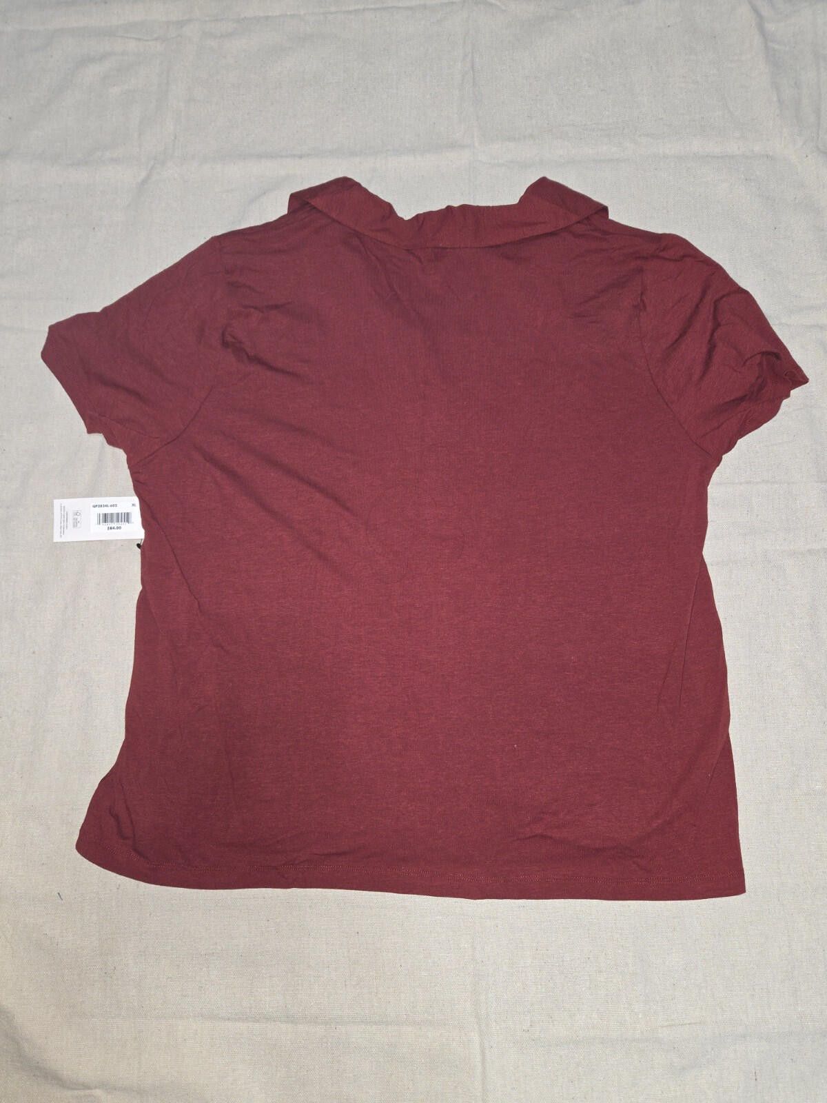 Calvin Klein Calvin Klein Sleepwear Women's Maroon Short Sleeve Shirt XL Size ONE SIZE - 2 Thumbnail
