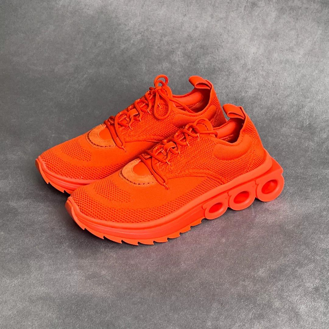 Salvatore Ferragamo Salvatore Ferragamo Leather Orange Lowtop Sneakers 9 Men Size US 9 / EU 42 - 1 Thumbnail