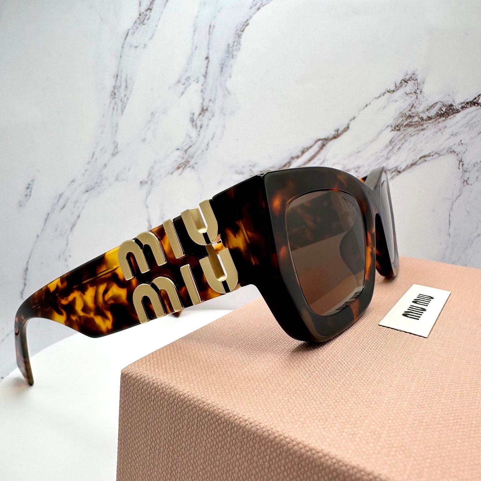 Miu Miu New MIU MIU Sunglasses Runway Glimpse Authentic Brown Square Size ONE SIZE - 17 Thumbnail