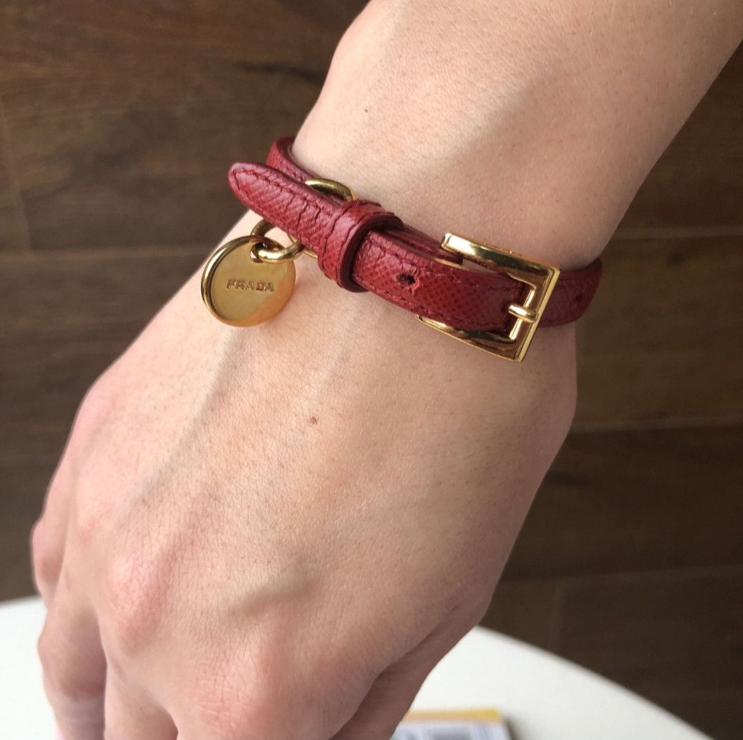 Prada Prada Leather Belted Bracelet Size ONE SIZE - 1 Thumbnail