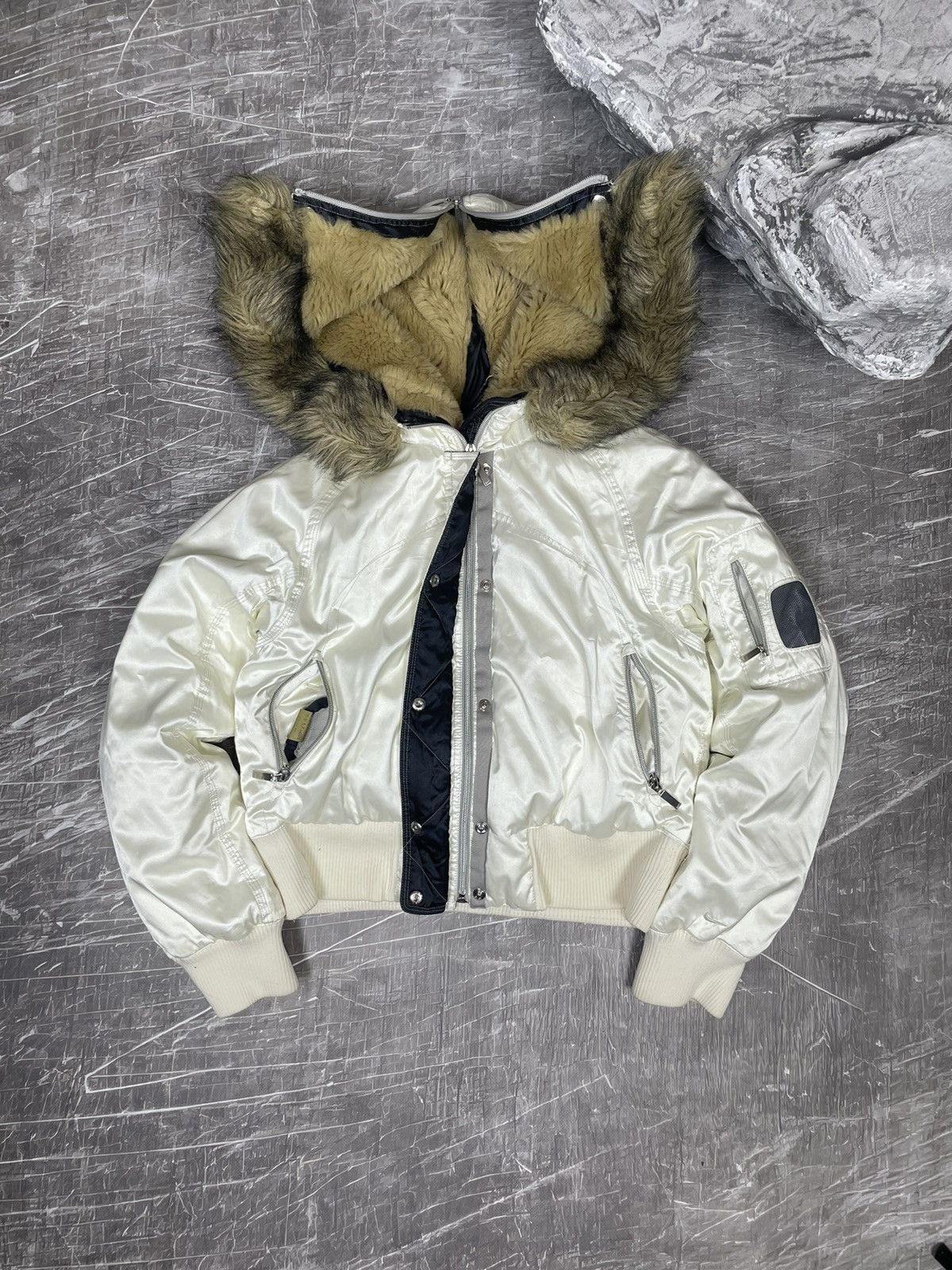 Le Grande Bleu (L.G.B.) × Nike Nike Very Rare Fur Zip Hood Jacket Y2K IfSixWasNine Style Size US S / EU 44-46 / 1 - 6 Thumbnail