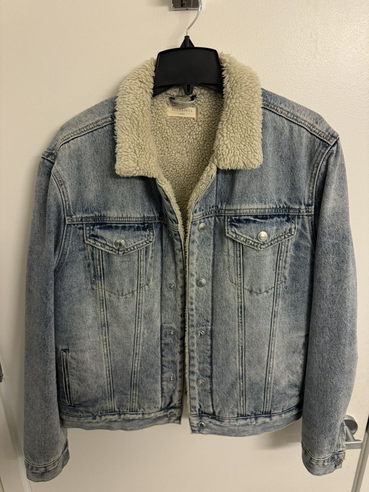 Allsaints Allsaints Ilkley Fleece Sherpa Lined Denim Jacket large Size US L / EU 52-54 / 3 - 2 Thumbnail