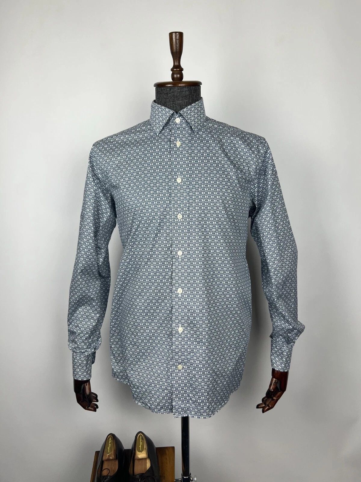 Eton Eton Contemporary Shirt Long Sleeve Blue White Abstract Size US XL / EU 56 / 4 - 2 Thumbnail