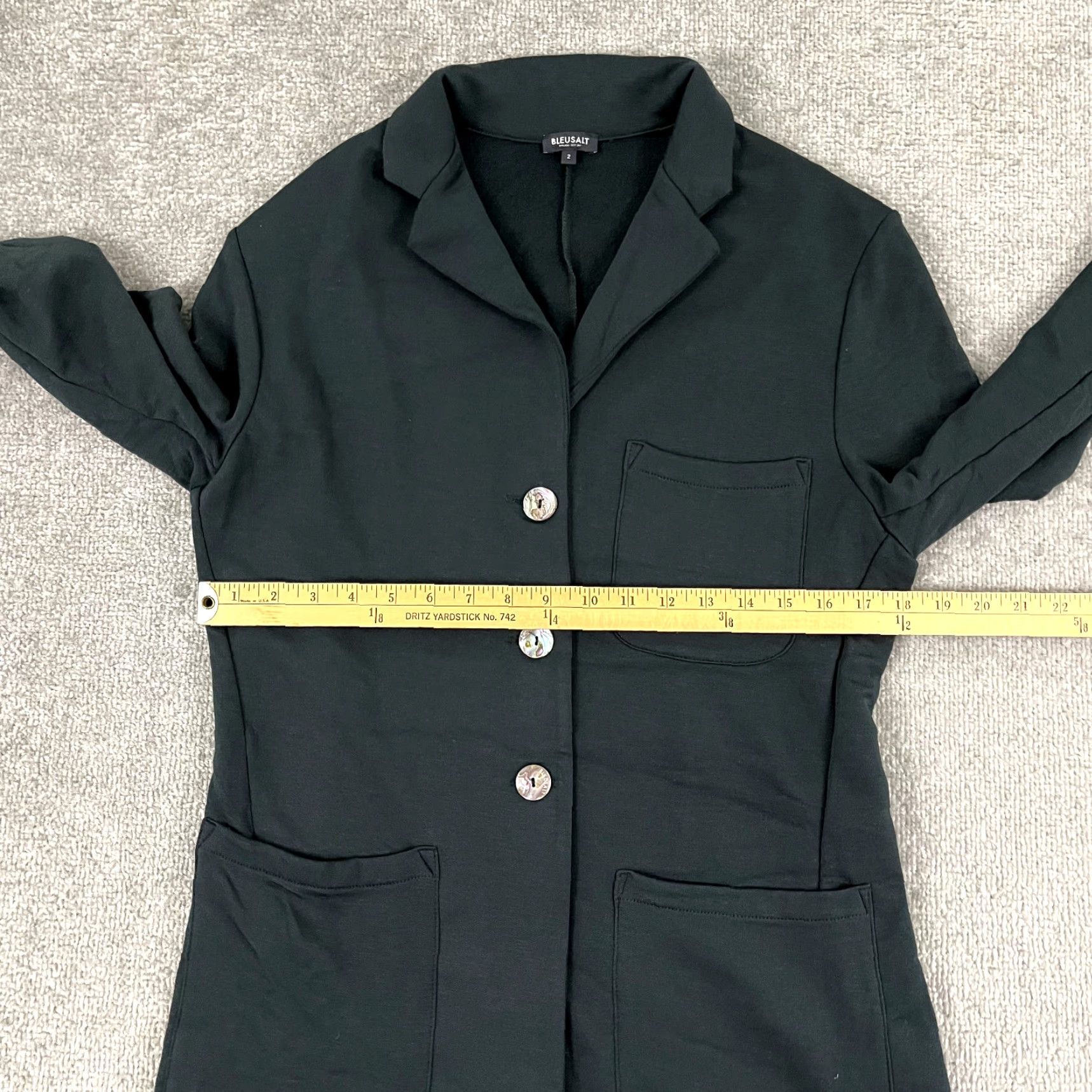Vintage Bleusalt The Big Rock Boyfriend Blazer Jacket Size 2 Small Green Casual Business Womens Size XS / US 0-2 / IT 36-38 - 5 Thumbnail