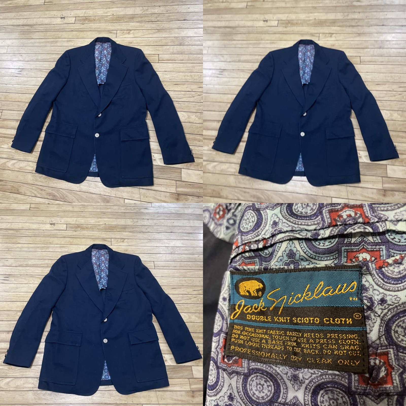 Hart Schaffner Marx Hart Schaffner Marx Blazer Men 44R Blue Vtg Jack Nicklaus Scioto Silverwood Coat Jacket Coat Size 44R - 11 Thumbnail