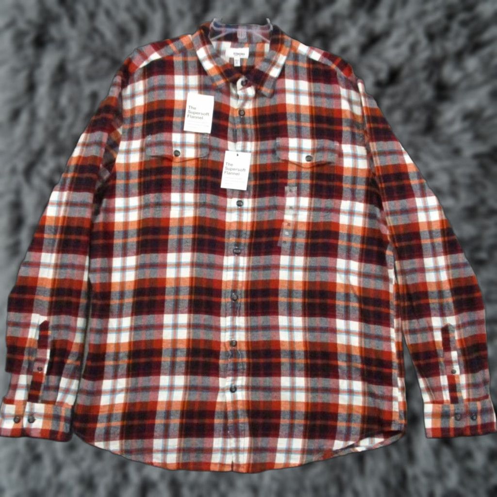 Vintage VINTAGE Sonoma Shirt Men’s Flannel Red Plaid Large Supersoft Collared Button Down NEW Size US L / EU 52-54 / 3 - 1 Thumbnail