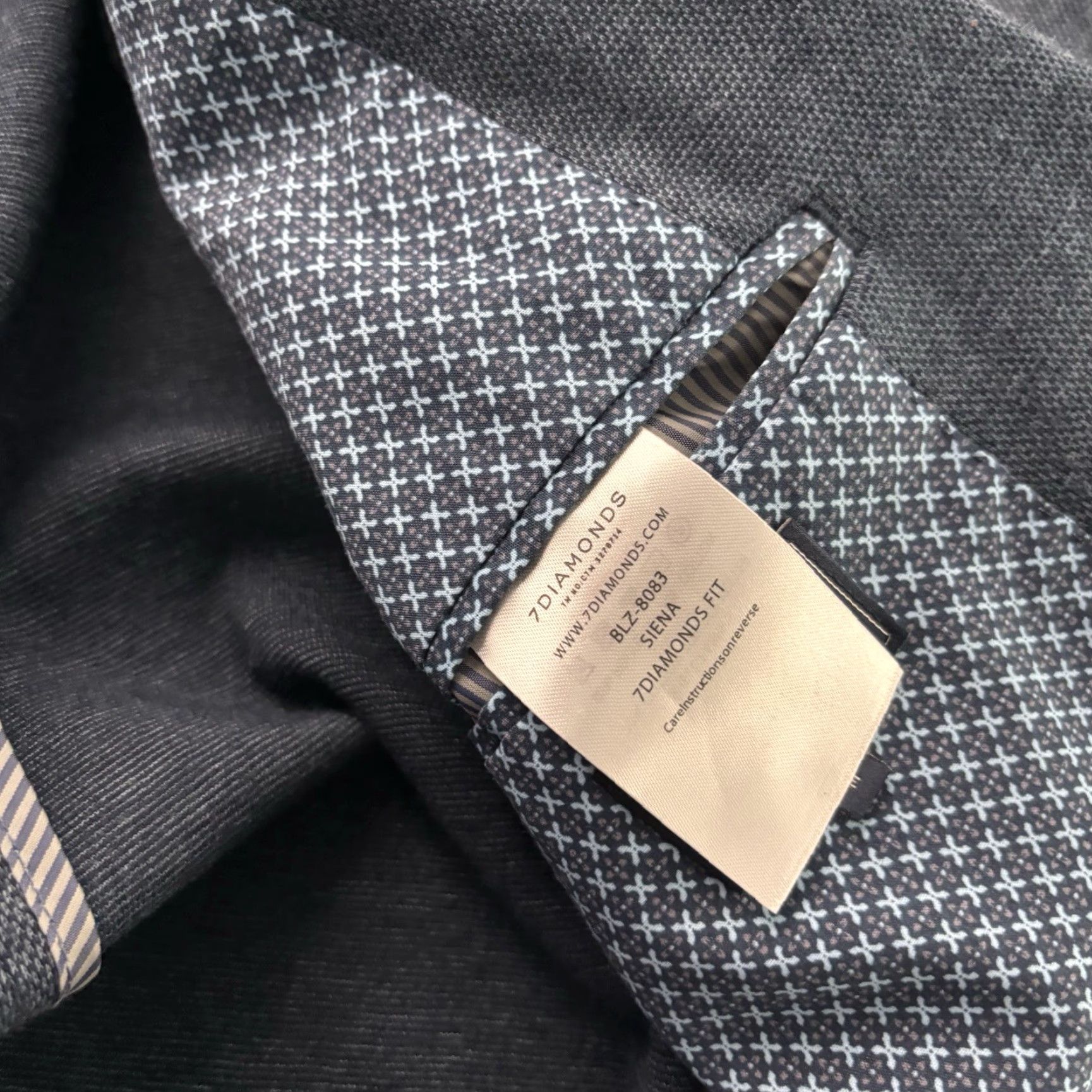 Vintage 7 Diamonds Blazer Jacket Mens M Blue Two-Button Notch Lapel Solid Regular Fit Blazer Size 40R - 7 Thumbnail