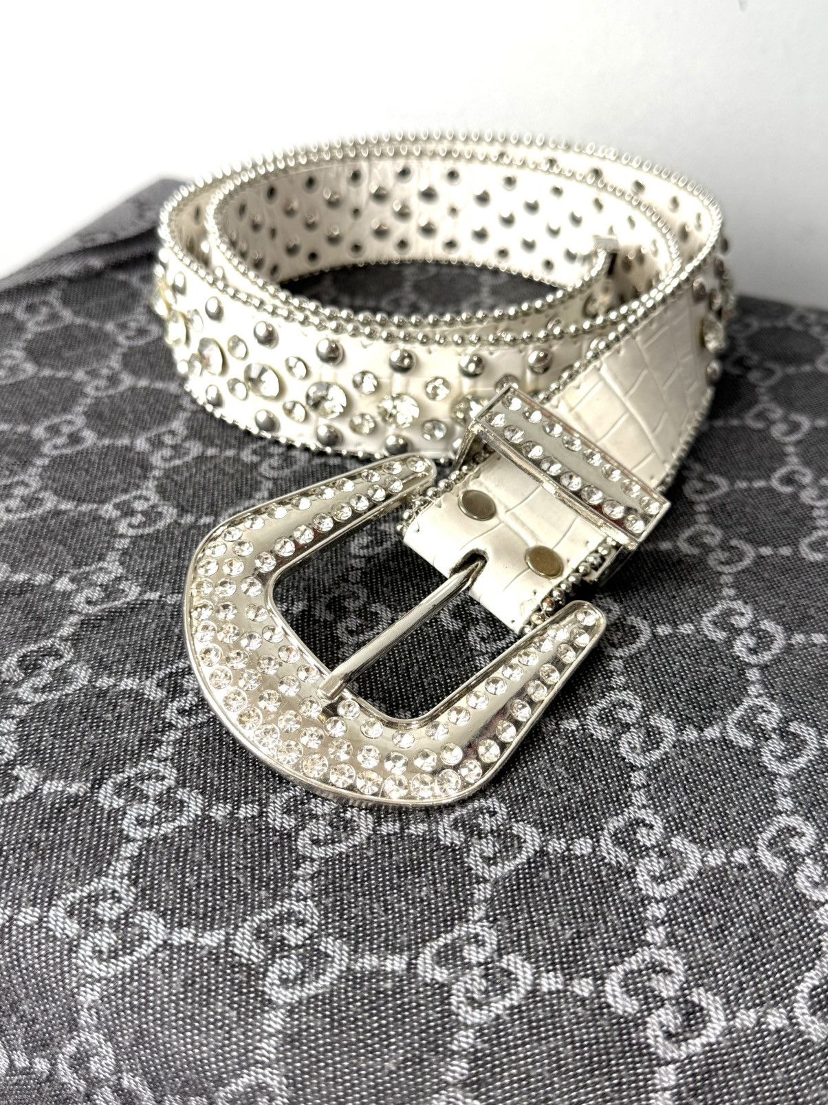 Japanese Brand Vintage Rhinestones Metal Belt BB Simon Style Size ONE SIZE - 2 Thumbnail