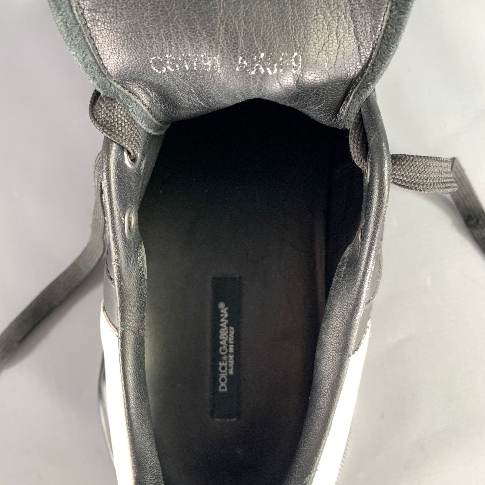 Dolce & Gabbana DOLCE & GABBANA Size 10 Black White Leather Sneakers Size US 10 / EU 43 - 7 Thumbnail