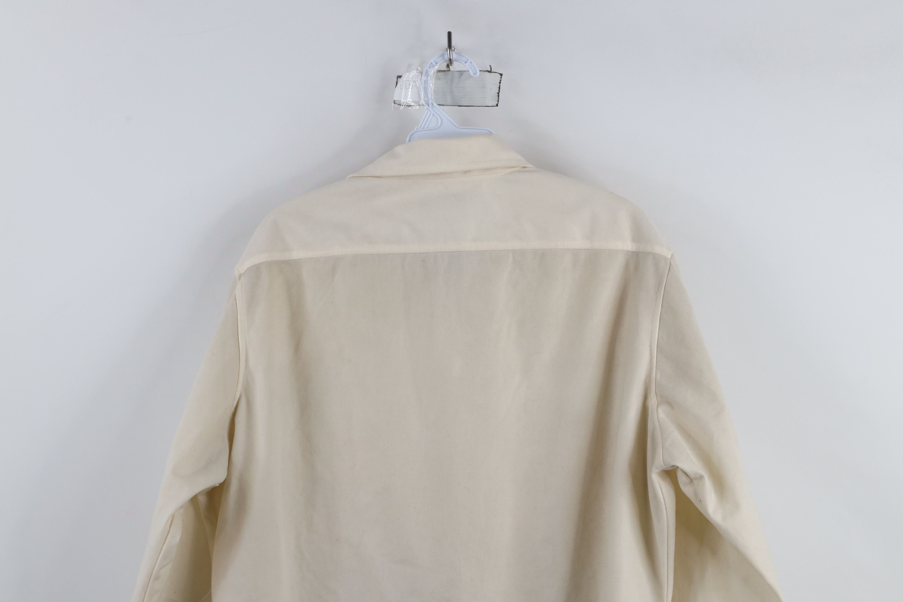 Vintage Vintage 70s Streetwear Chamois Cloth Button Shirt Cream Size US L / EU 52-54 / 3 - 12 Thumbnail
