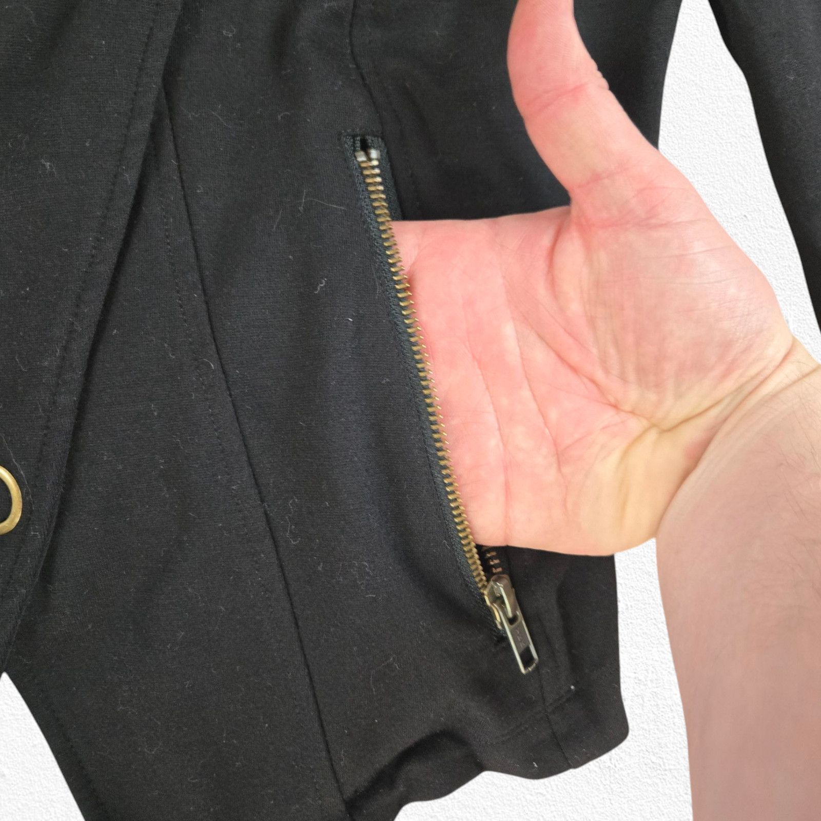 Other Y2K Black Ponte Asymmetrical Moto Knit Jacket Size Small Size S / US 4 / IT 40 - 5 Thumbnail