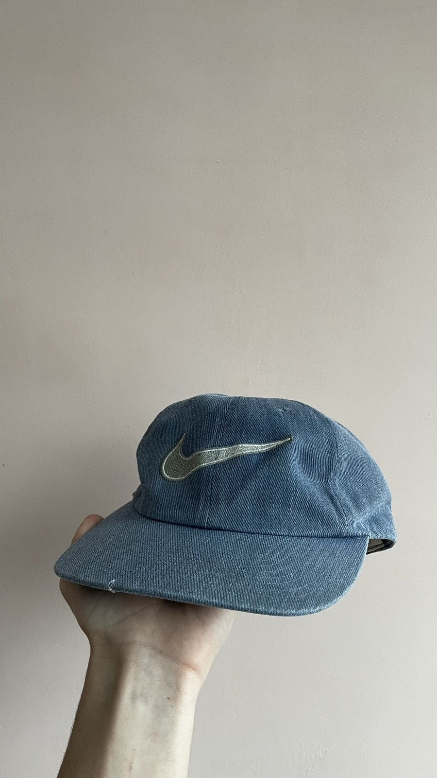 Nike × Vintage Vintage 90s Nike Center Big Logo Blue Streetwear Cap OS Size ONE SIZE - 3 Thumbnail