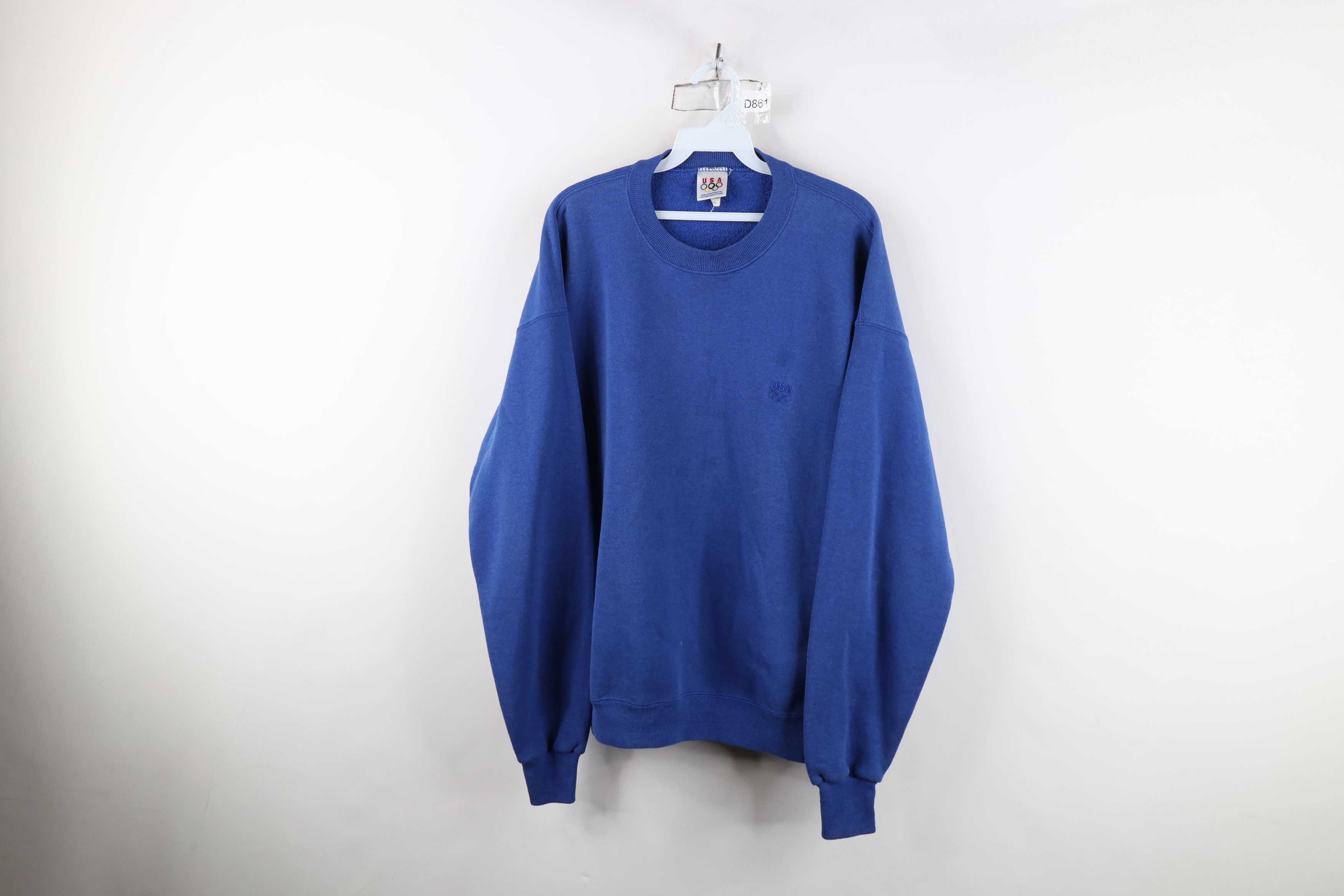 Vintage Vintage 90s USA Olympics Crewneck Sweatshirt Blue USA Size US L / EU 52-54 / 3 - 1 Thumbnail