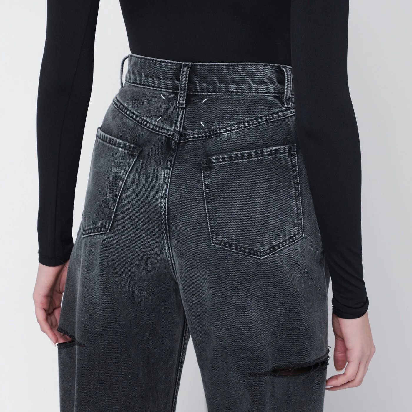 Maison Margiela o1d2blof0426 Side Rips Jeans in Black Size 25" / US 0 / IT 36 - 5 Thumbnail