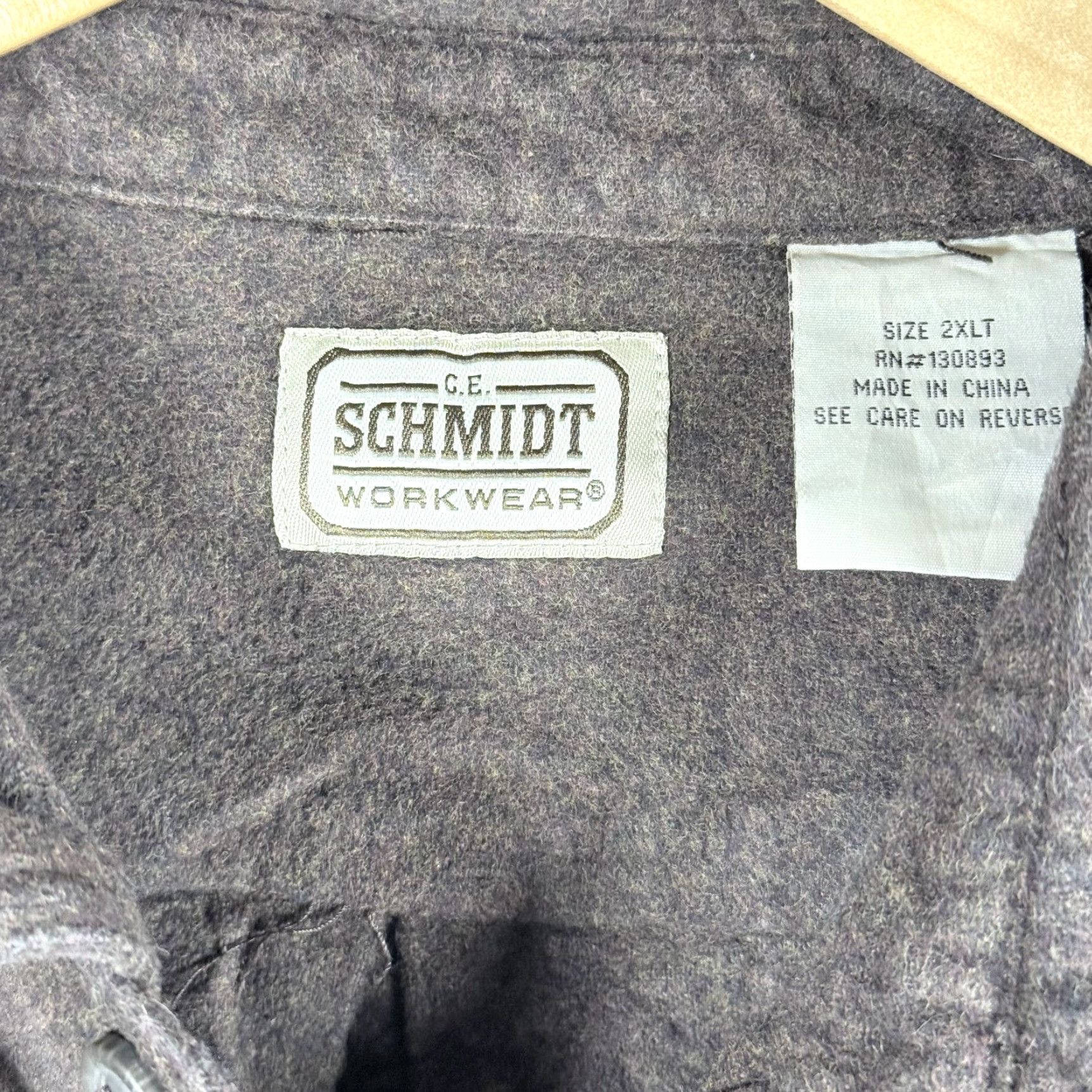 Vintage C.E. Schmidt Shirt Men's Brown Button-Up Long Sleeve Pockets Size 2XLT - Workwear, 2XLT Mens Shirt Brown Button-Up Long Sleeve Pockets Size US XXL / EU 58 / 5 - 7 Thumbnail