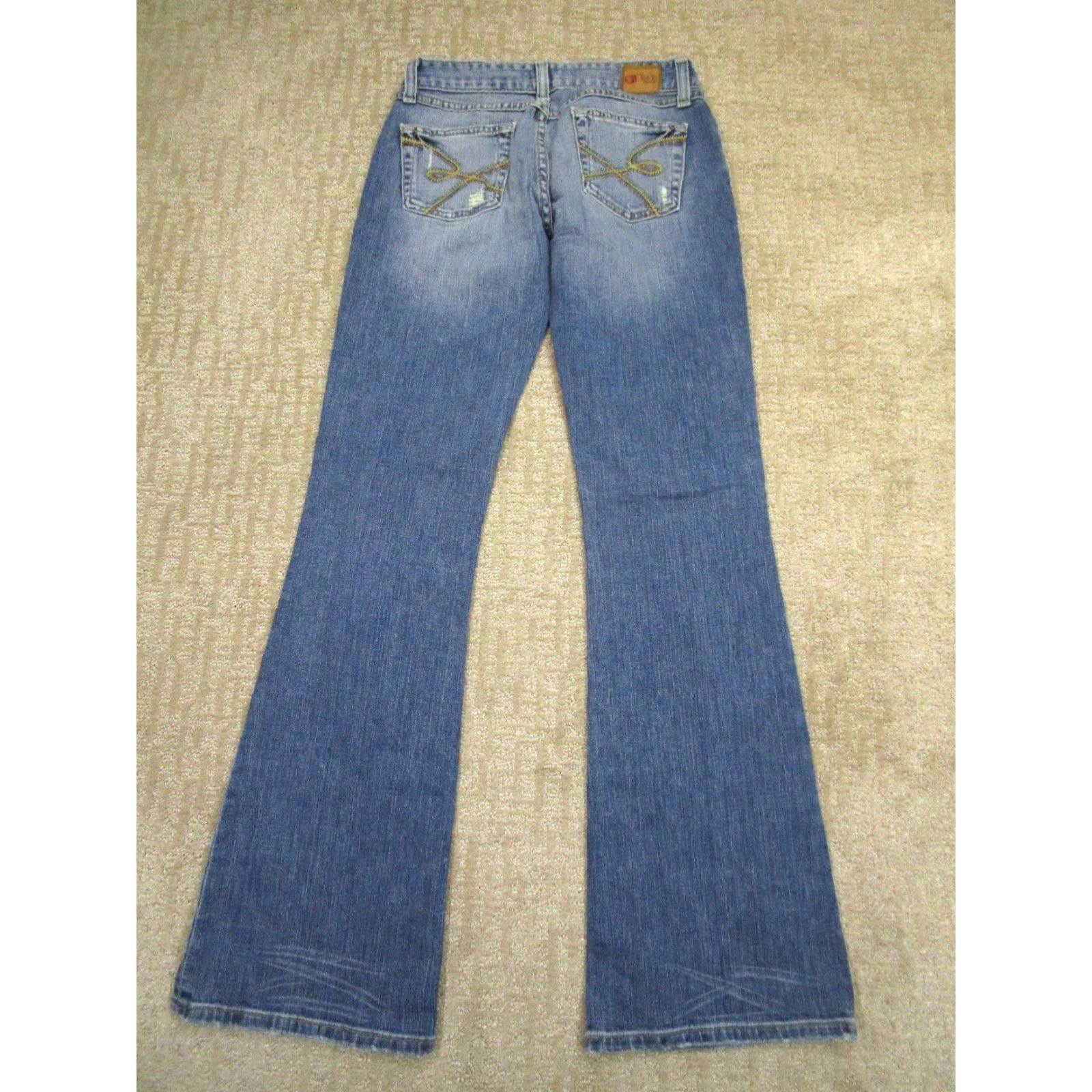 Vintage Buckle BKE Jeans Women 27 Blue Low Rise Flared Denim Y2K Buckle Star Vintage Distressed Pockets 5-Pocket Size 27" / US 4 / IT 40 - 3 Thumbnail