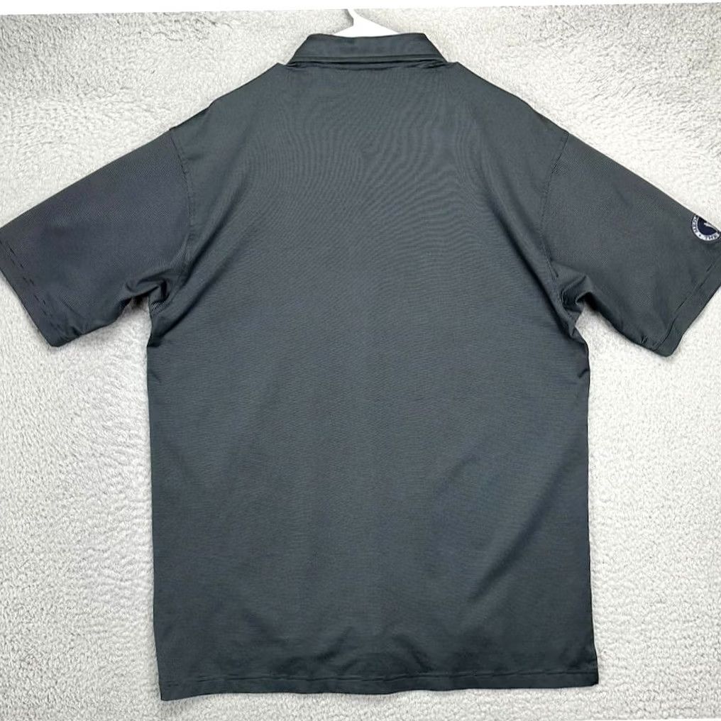 Vintage Dunning Golf Polo Shirt Mens Medium Dark Grey Striped Athletic Stretch Short Sleeve Golf Rugby Polo Shirt Size US M / EU 48-50 / 2 - 3 Thumbnail