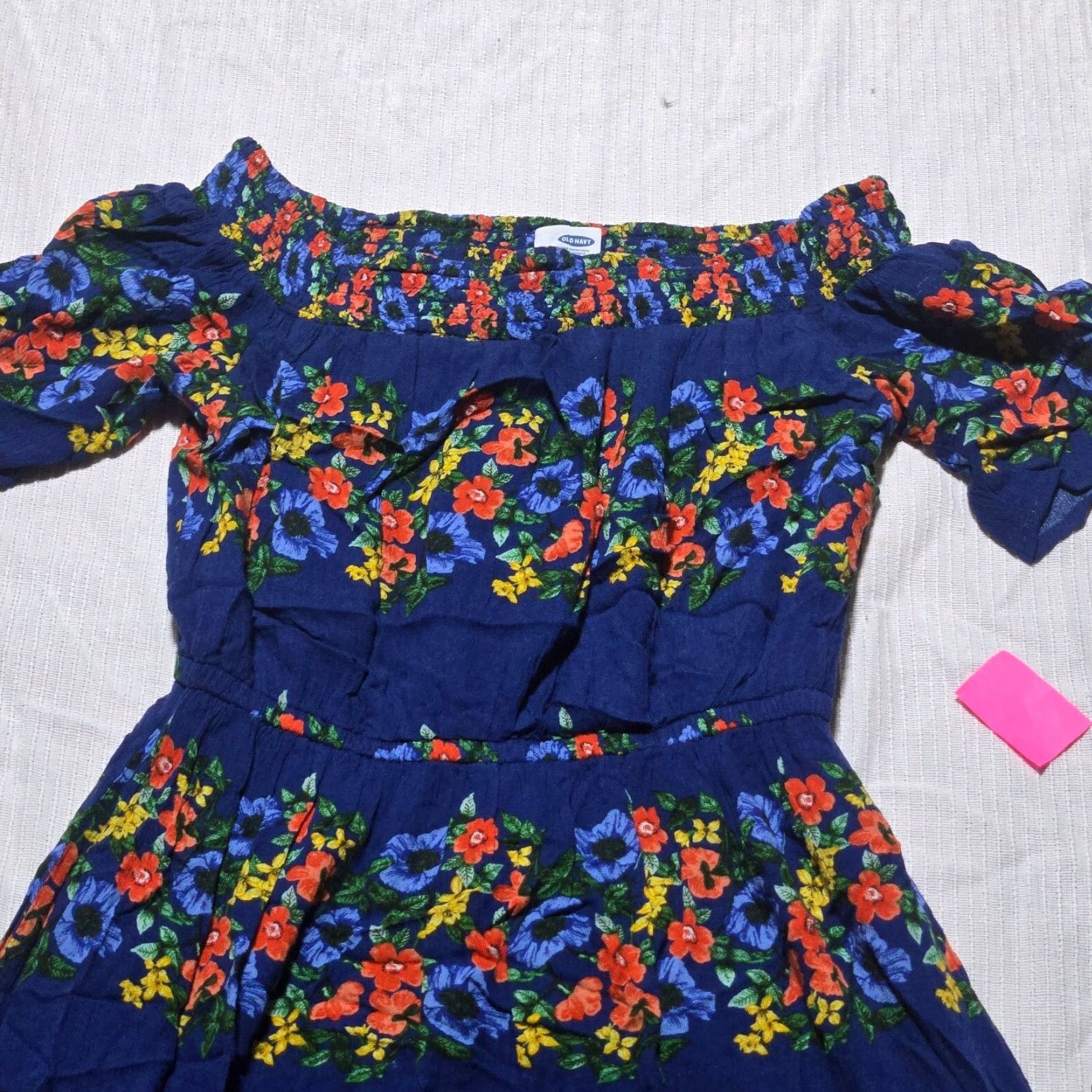 Old Navy OLD NAVY Blue Floral Tank Dress Adult Womens XS Extra Small Size 26" / US 2 / IT 38 - 2 Thumbnail