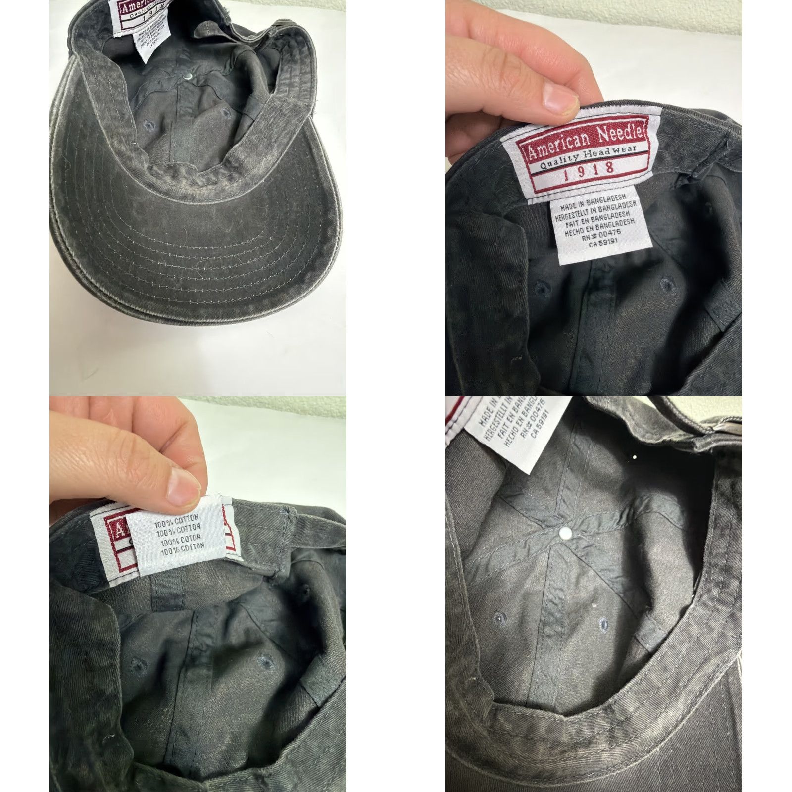 Vintage American Needs Strapback Baseball Hat Dad Faded Black Adjustable Size ONE SIZE - 9 Thumbnail