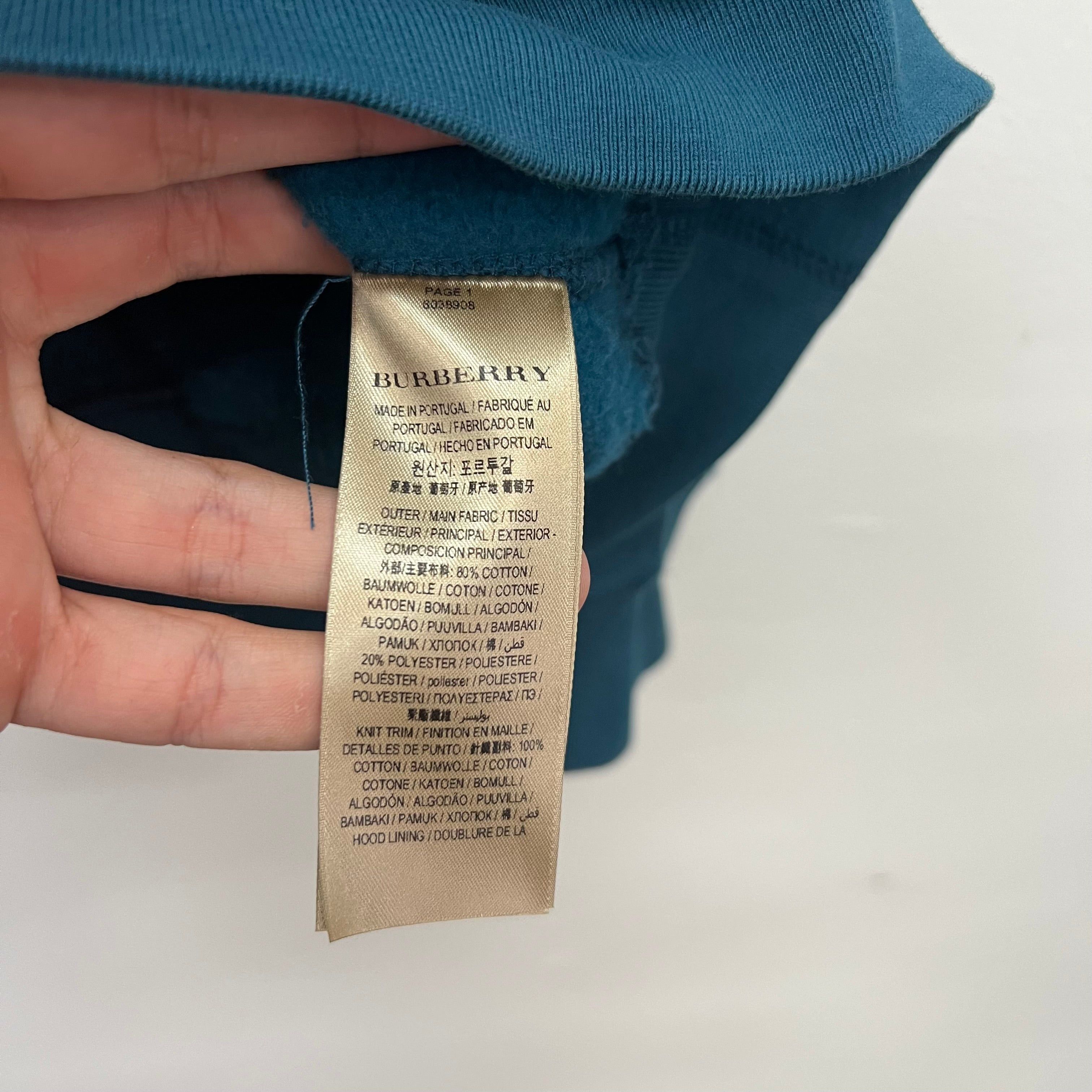 Burberry Burberry Blue Embroidered Hoodie - Size M Size US M / EU 48-50 / 2 - 7 Thumbnail