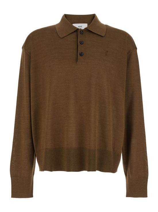AMI AMI Men Tops HPL406KN0066216 Brown Size US M / EU 48-50 / 2 - 1 Thumbnail