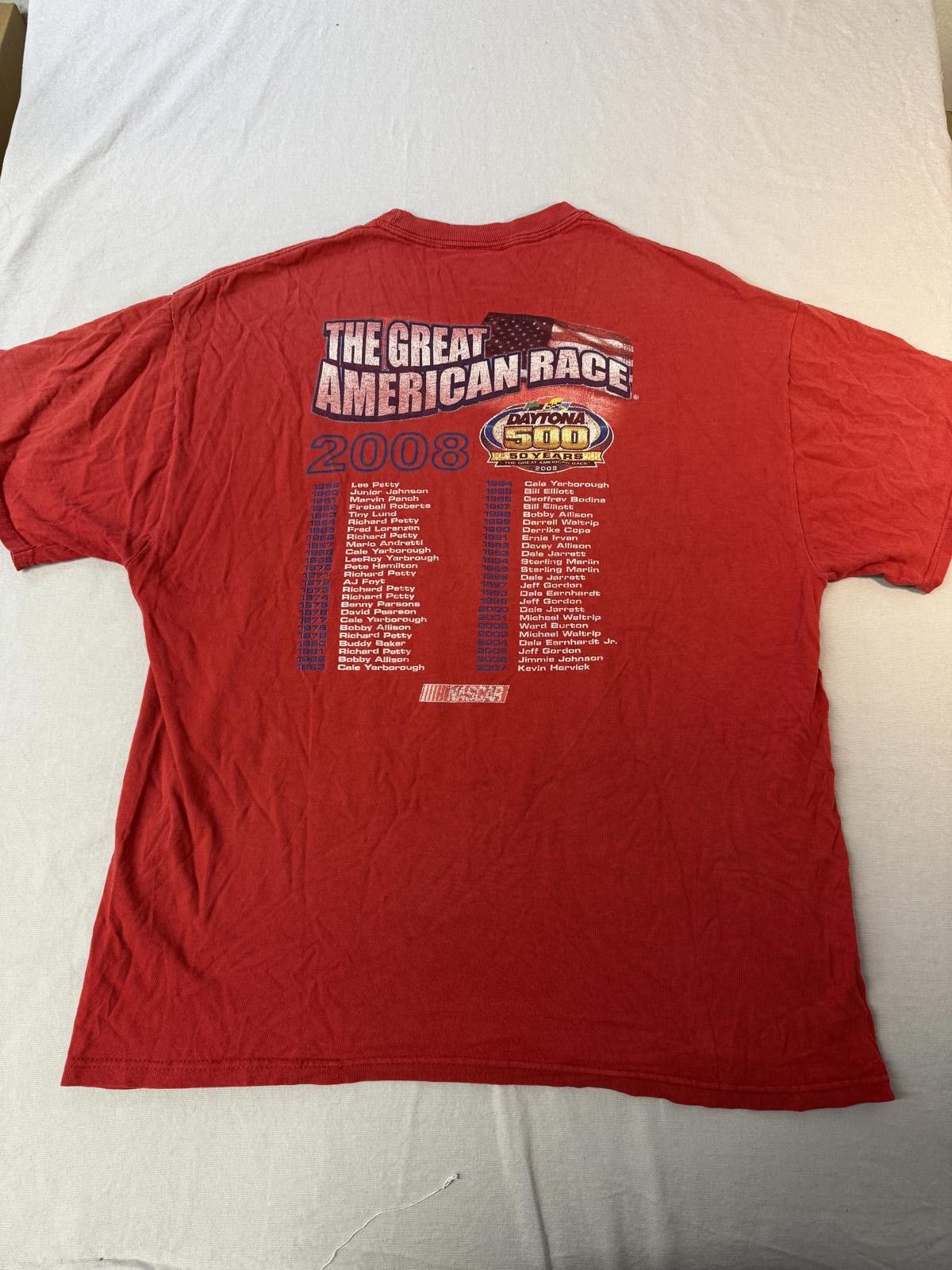 Designer Faded Nascar Daytona 500 T-shirt 2008 Great American Race XL Size US XL / EU 56 / 4 - 2 Thumbnail