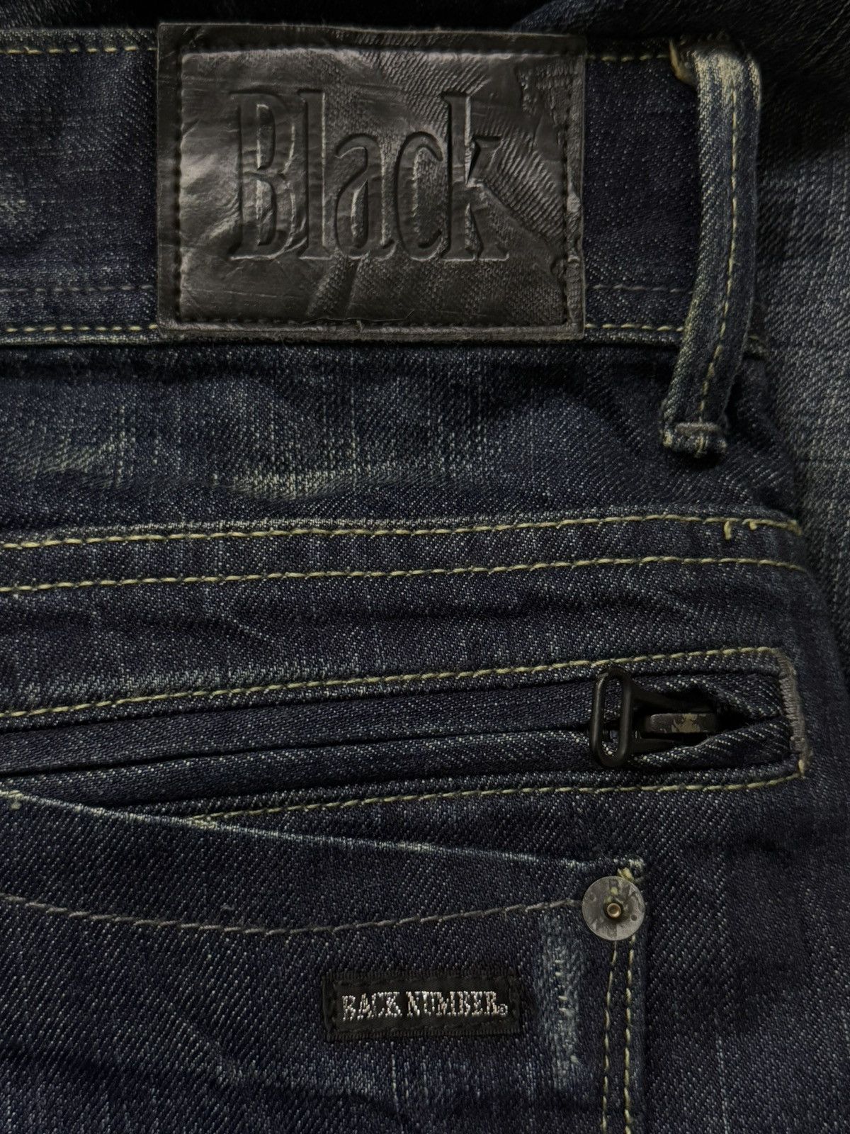 Numbers Vintage Back Number Black Denim Jeans Japan | Dark Wash W35 Size US 35 - 10 Thumbnail