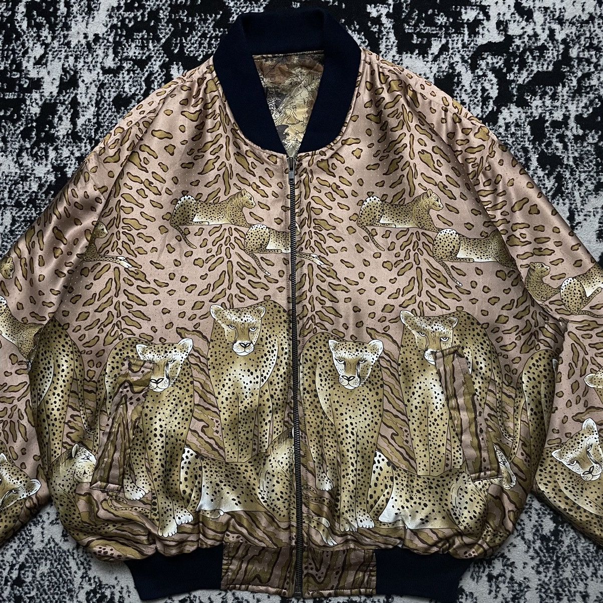 Vintage Vintage all over print leopard bomber jacket Size US L / EU 52-54 / 3 - 3 Thumbnail
