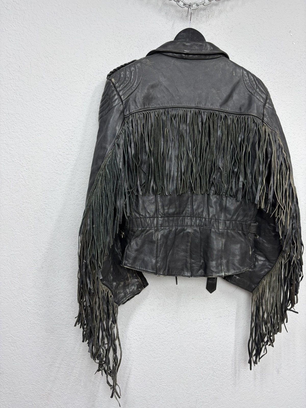 Hedi Slimane VTG Distressed Black Leather Biker Jacket Rick Owens Vibe Size US S / EU 44-46 / 1 - 17 Thumbnail