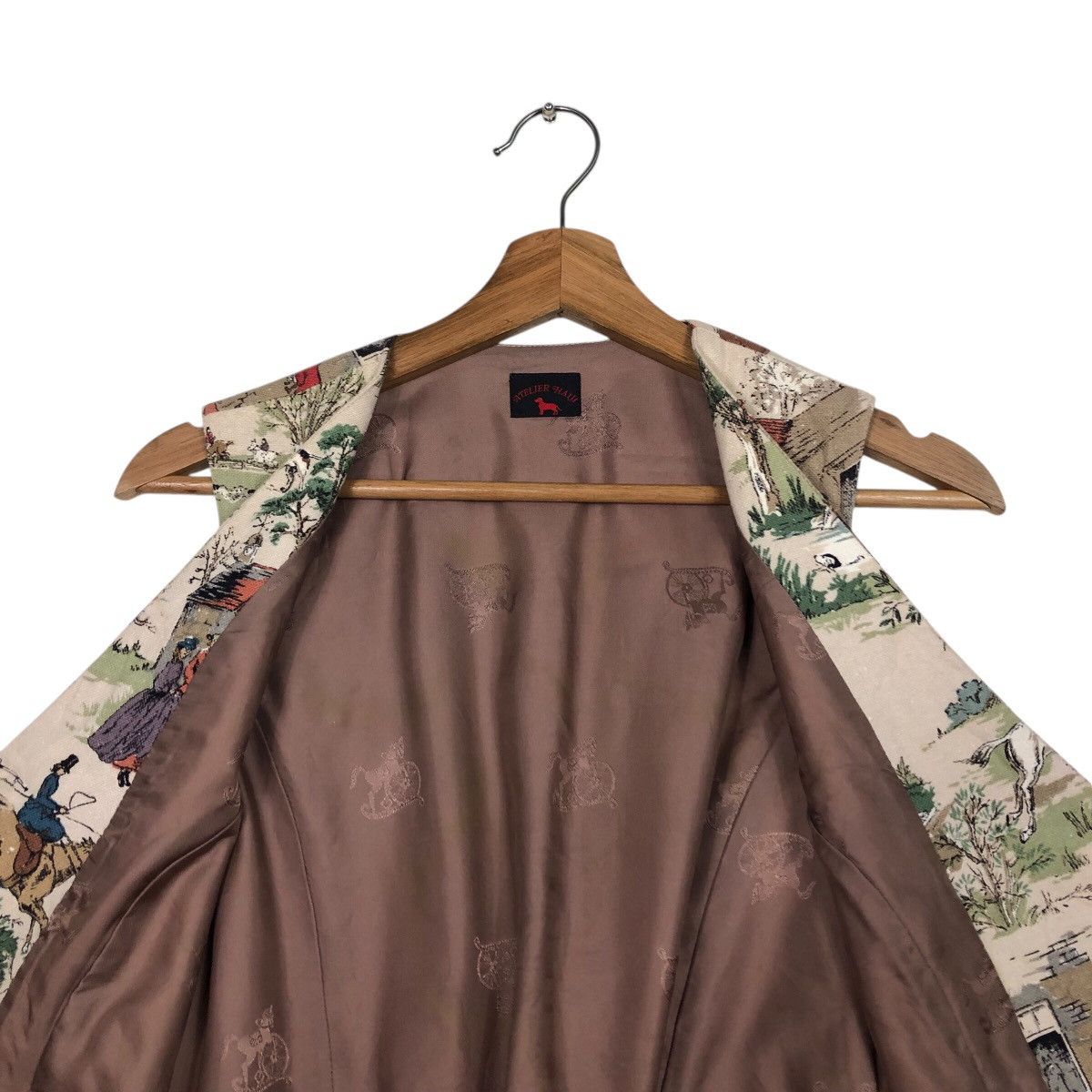 Japanese Brand 📌Vintage Waist Jacket Atelier Haiji Full Print Design Size US M / EU 48-50 / 2 - 16 Thumbnail