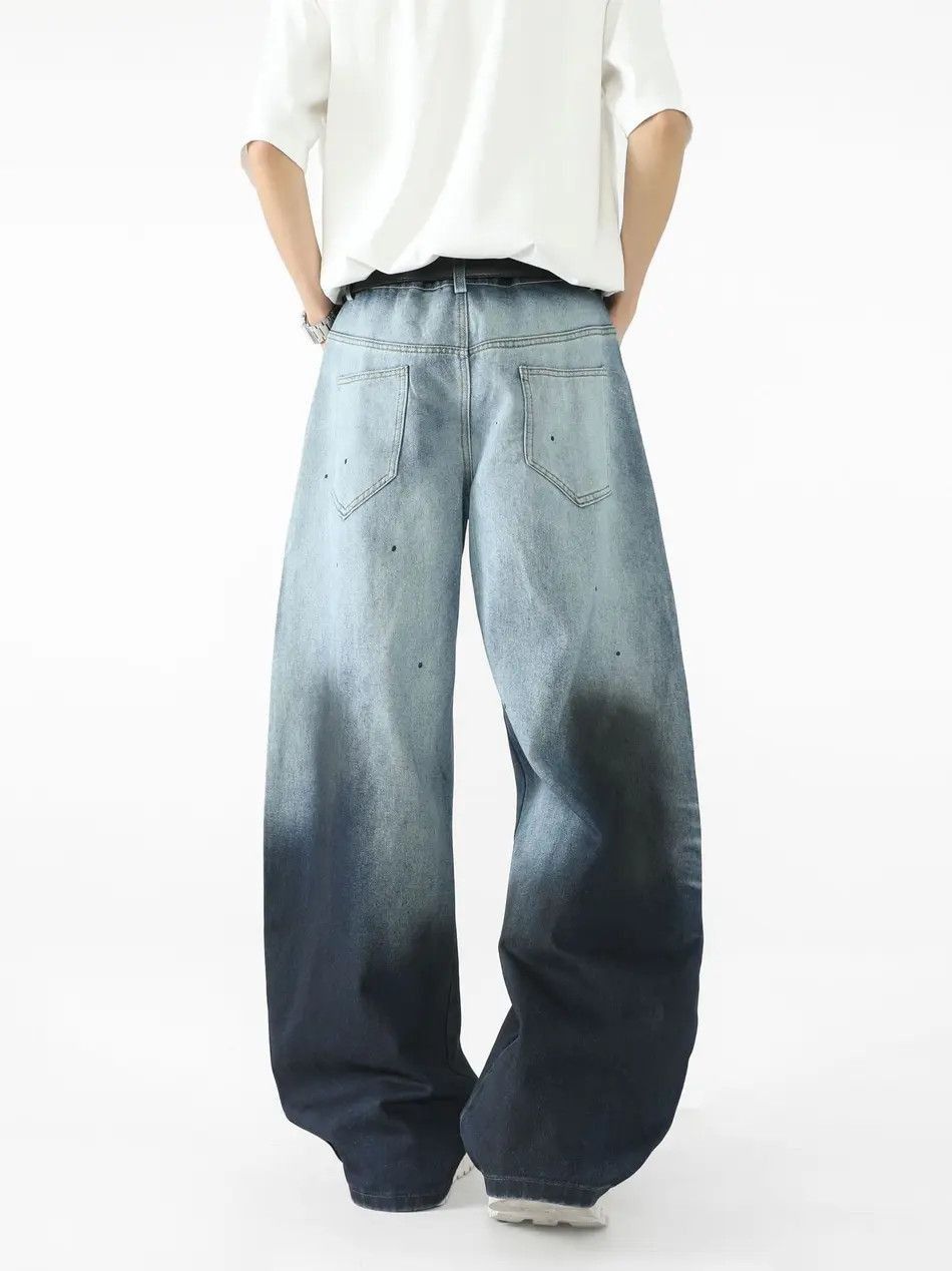 Japanese Brand Retro loose gradient splashed ink jeans Size US 32 / EU 48 - 5 Thumbnail