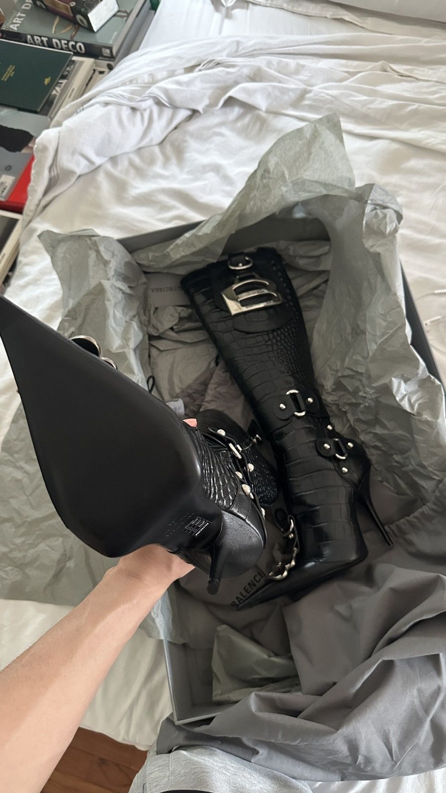 Balenciaga Balenciaga Knee High Leather Essex Boots Size US 7.5 / IT 37.5 - 4 Thumbnail