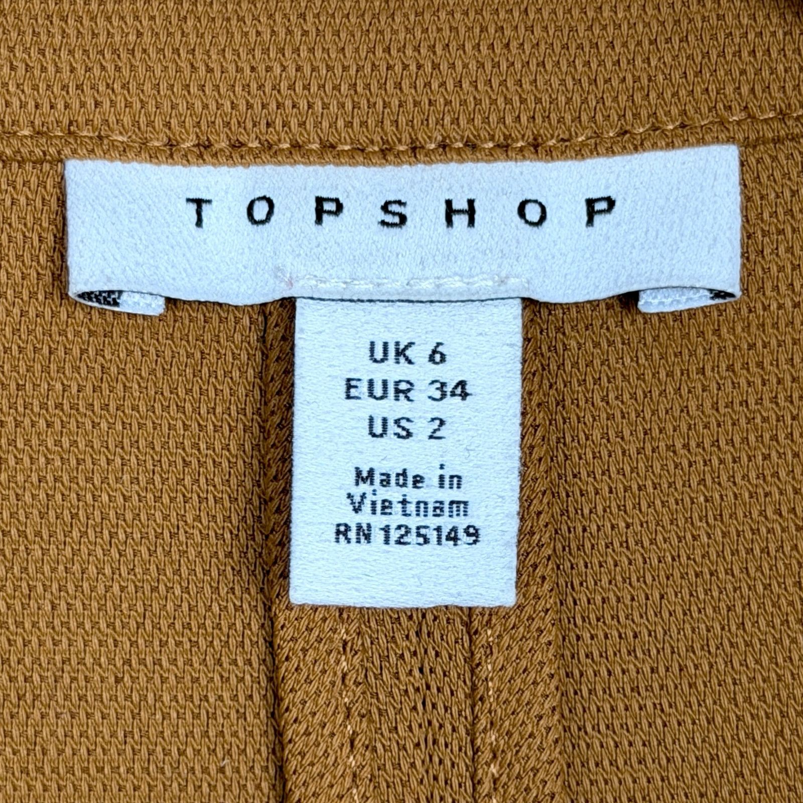 Topshop Topshop Womens Double Breasted Brown Blazer Jacket US 2 Work Size XS / US 0-2 / IT 36-38 - 4 Thumbnail
