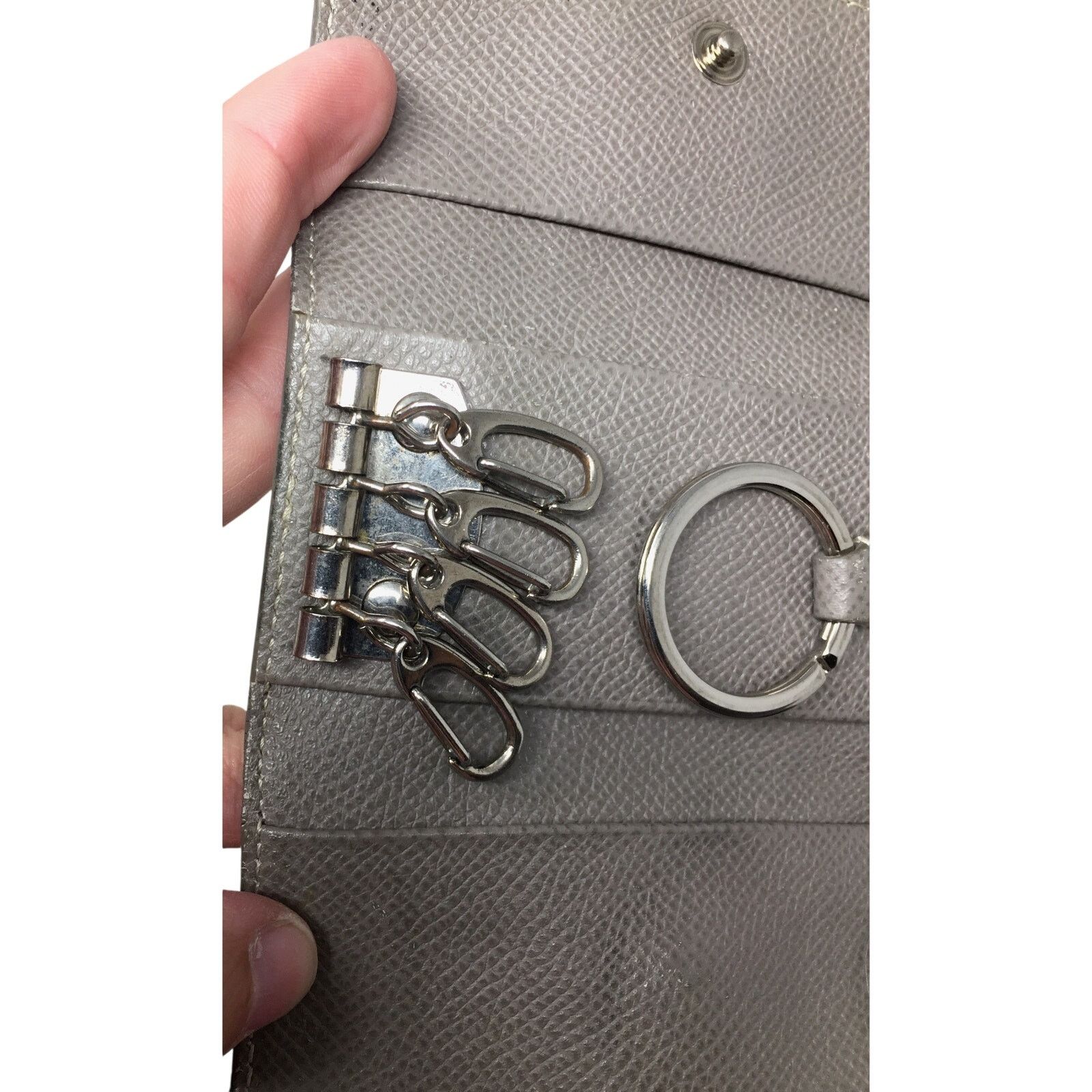 Tod's TOD'S 5 Key Keyholder Wallet - Beige/Gray Pebbled Leather Size ONE SIZE - 7 Thumbnail