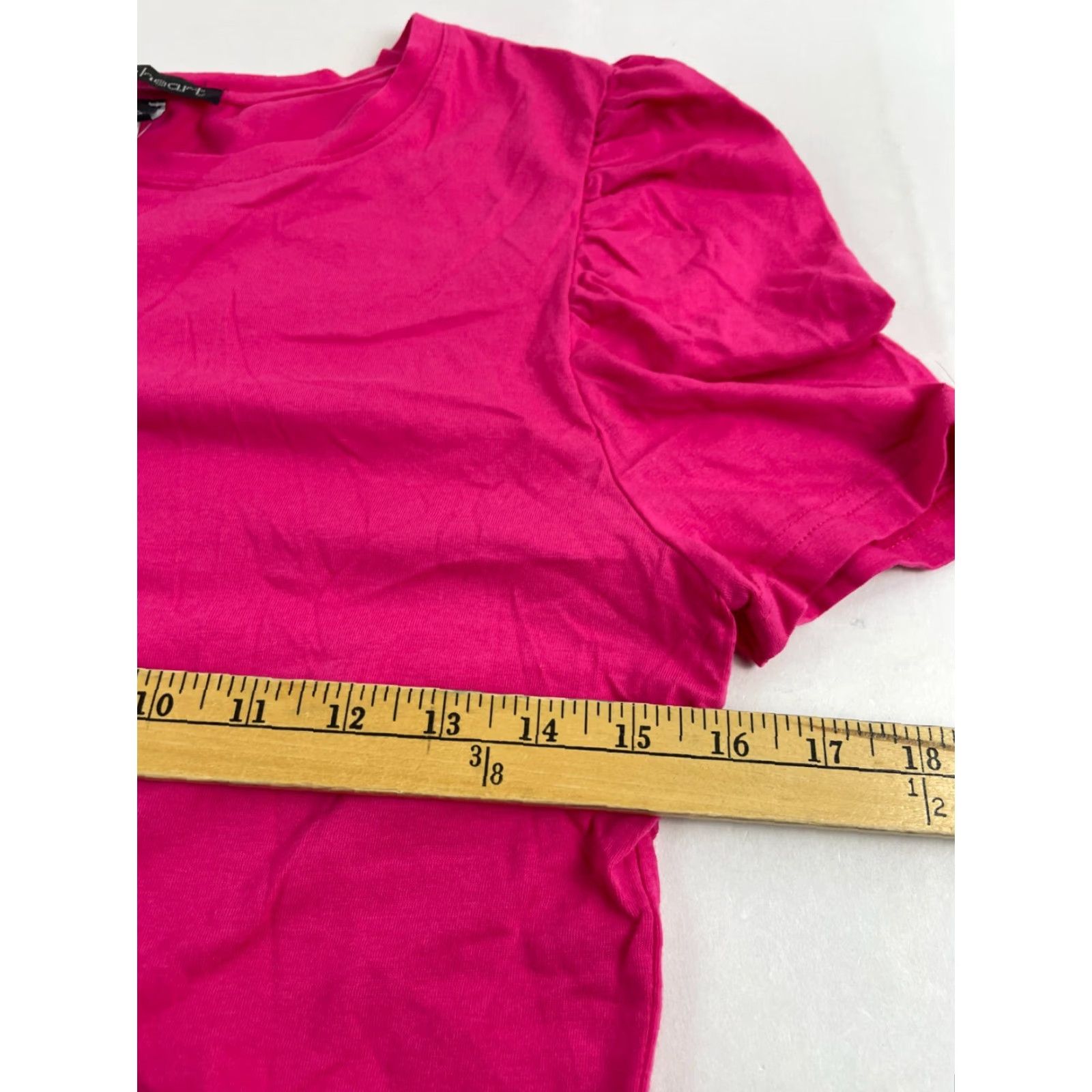 Vintage Derek Heart Shirt Women's L Pink Puff Cap Sleeve Round Neck Runs Small NWT Size L / US 10 / IT 46 - 4 Thumbnail