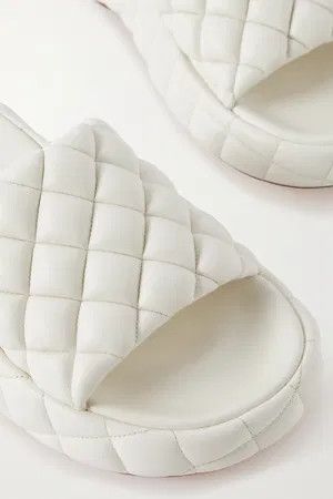 Bottega Veneta o1y0725 Leather Slippers in White Size US 8 / IT 38 - 3 Thumbnail