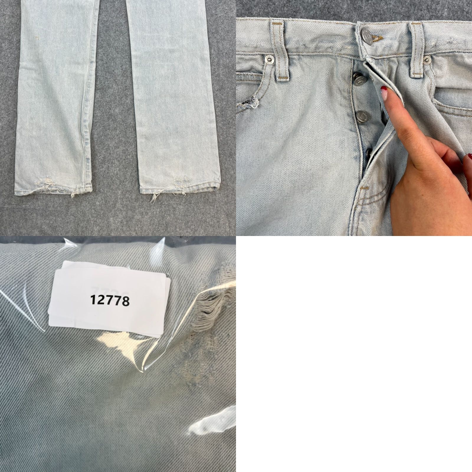 Vintage Armani Jeans Jeans Straight 28 32 Light Blue Distressed Button Fly Denim Cotton Regular Mens Jeans Size US 28 / EU 44 - 9 Thumbnail
