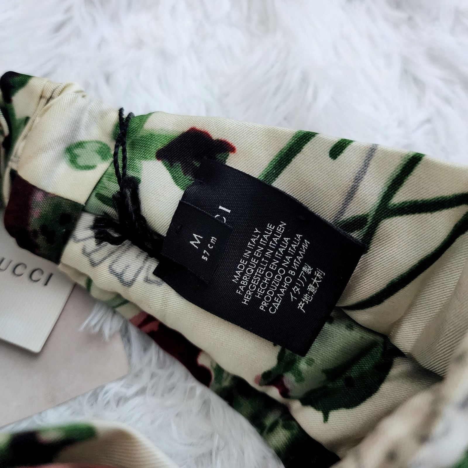 Gucci Gucci Floral Print Silk Headband Ivory NWT size Medium Size ONE SIZE - 7 Thumbnail