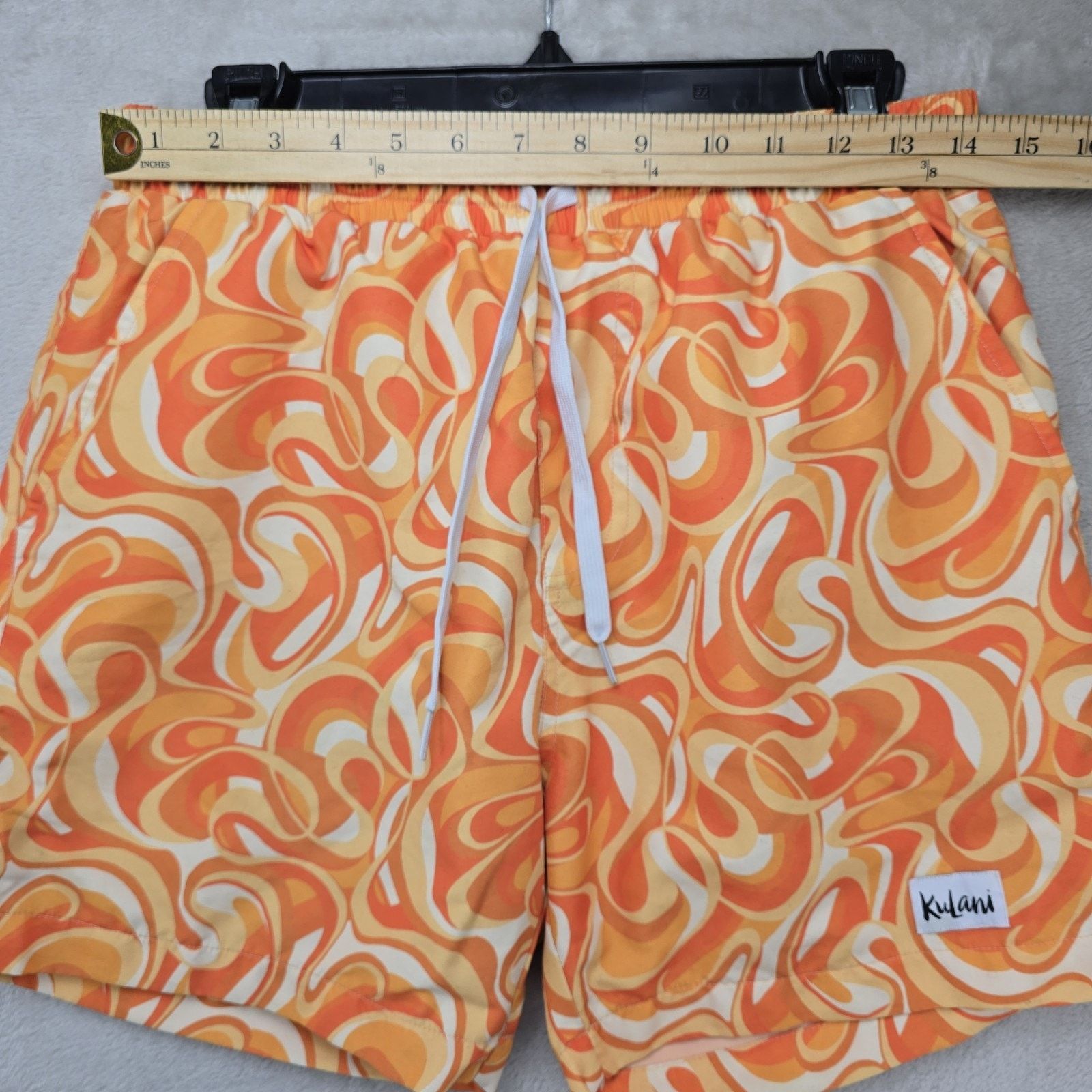 Other Kulani Kinis Swim Trunks Mens Small Orange Lined Shorts 5” Size US 28 / EU 44 - 6 Thumbnail