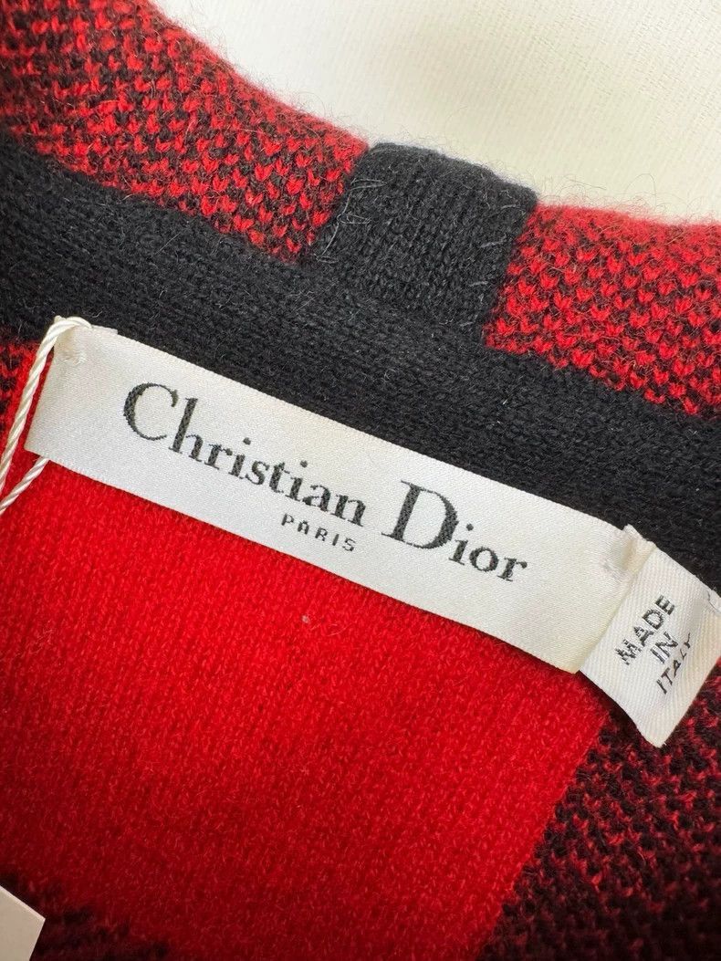 Dior Red and Black Checkered Hooded Sweatshirt-2505 Size M / US 6-8 / IT 42-44 - 2 Thumbnail