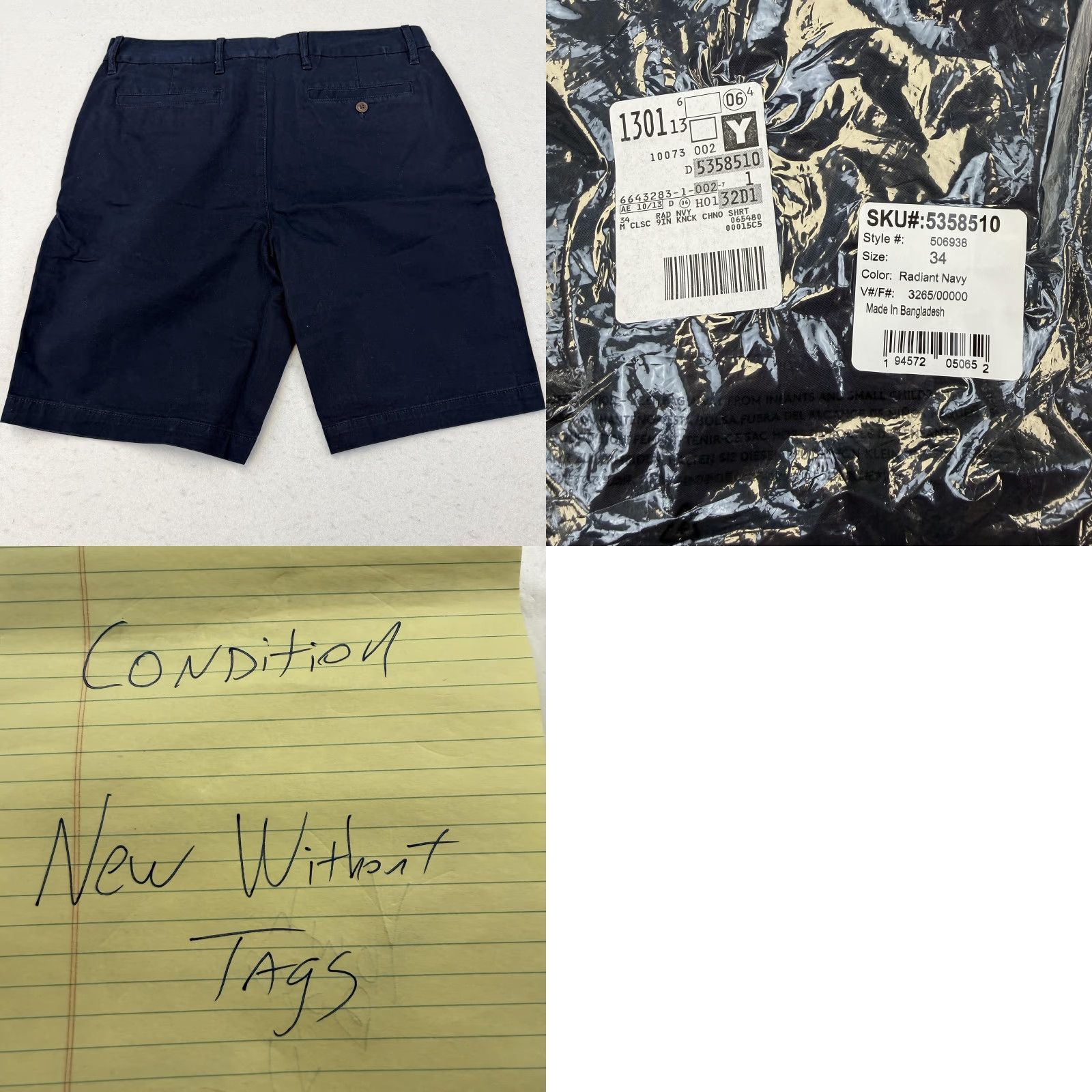 Lands' End Lands' End Shorts Mens 34 Chino Classic Fit 9 Inseam Cotton Navy Casual Size US 34 / EU 50 - 8 Thumbnail