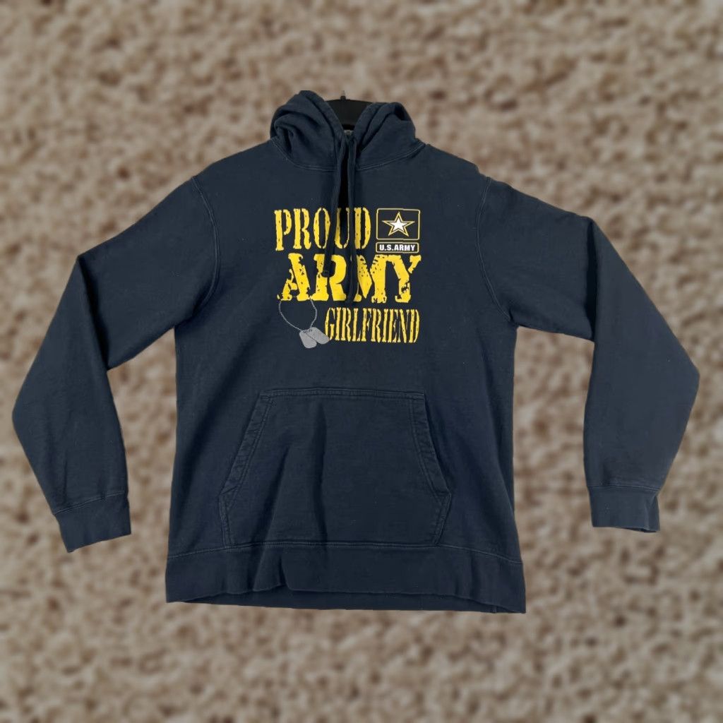 Port & Company Army Girlfriend Hoodie Adult Medium Black Cotton Blend Jersey Long Sleeve Pocket Size US M / EU 48-50 / 2 - 1 Thumbnail