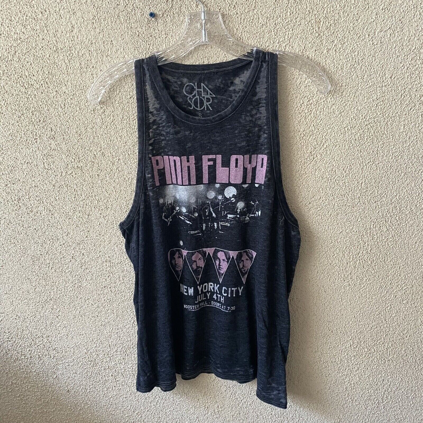 Chaser Brand NEW Chaser Black Burnout Pink Floyd Racer back Tank Top Grap Size S / US 4 / IT 40 - 7 Thumbnail