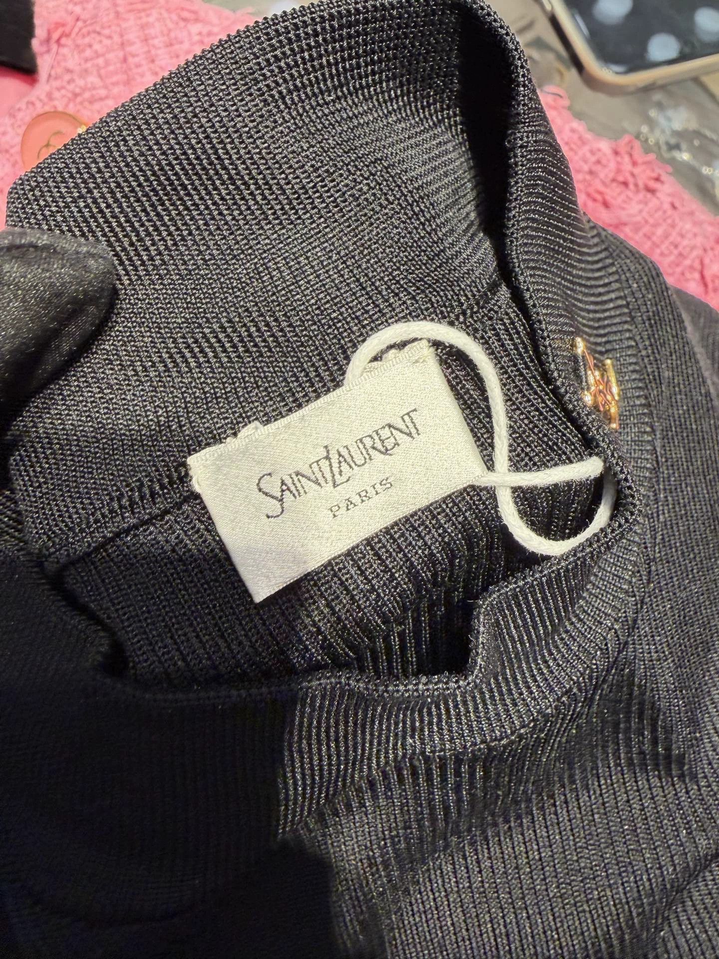 Yves Saint Laurent YSL Black Knit Top XS Size XS / US 0-2 / IT 36-38 - 3 Thumbnail